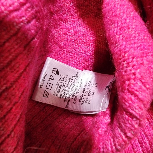 CeCe Women's Pullover Sweater Pink Puff Long Sleeve Knit Top Casual Trendy 1X - Picture 5 of 7